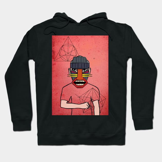 Experience NFT Character - MaleMask Davinci with Hawaiian Eyes on TeePublic Hoodie by Hashed Art